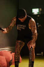Load image into Gallery viewer, Contact Coffee Co. Raw Edged Men's Gym Vest, black - battle ropes