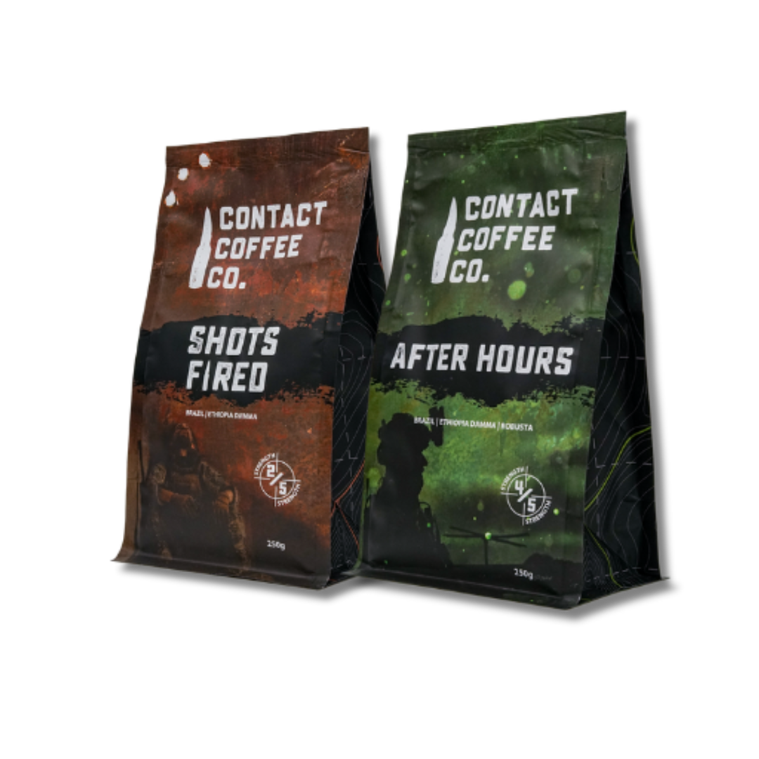 Contact Coffee Co coffee range, the British veteran founded alternative to Black Rifle Coffee in the UK