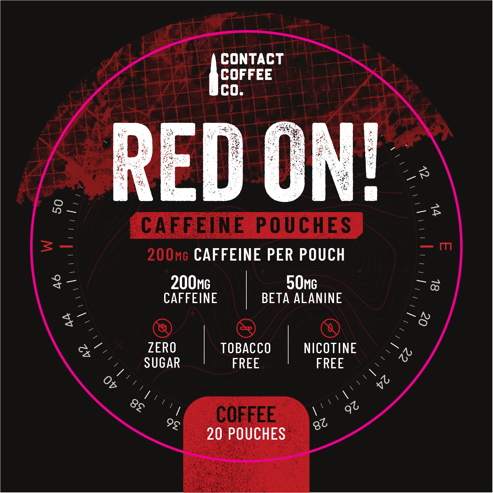 Red On caffeine pouches Coffee tin, a UK Neutonic alternative with 200mg caffeine per pouch