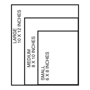 Size guide for 3 pack of stash bags