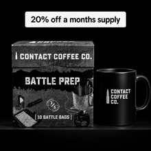 Load image into Gallery viewer, Contact Coffee Battle Prep brew bag bundle with boxes of single serve coffee bags
